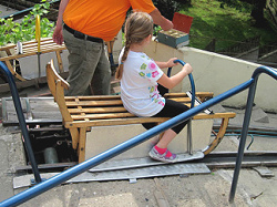 Summer luge run in Ibbenbueren in NRW
                            in Germany, start