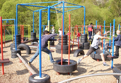 Movement playground with tires 01,
                                Siebenm�hlental (Seven Mills Valley),
                                Germany