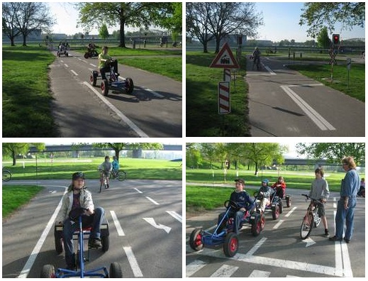Parque infantil de
                          trfico 05 con coches de pedales y bicicletas
                          en Linz-Urfahr, Austria