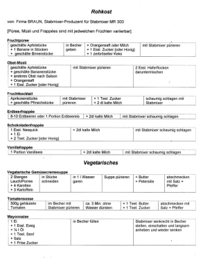 Braun: Rohkost und Vegetarisches
