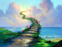Fantasy image of a stairs
leading to the sky Fantasy image of a stairs leading to
the sky