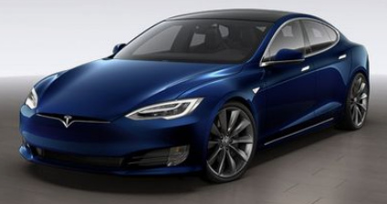 Tesla-Elektroauto in
                                        Dunkelblau