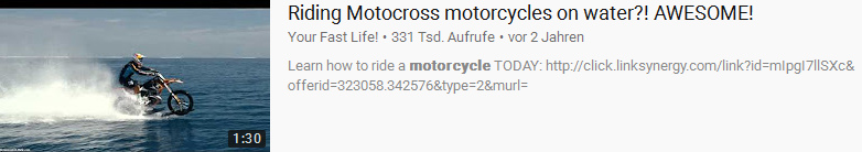 Water motocross motor cycle, video