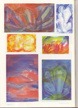 Tafel
65: Gesteinskunde in Malfarbe: Kristalle (6. /
8. Schuljahr) Tafel 65: Gesteinskunde in Malfarbe:
Kristalle (6. / 8. Schuljahr)