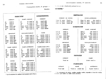 Verbes fran�ais: Vendre, p.14-15