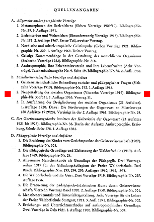 Rittersbacher:
Wirkungen der Schule im Lebenslauf.
Quellenlesebuch der Pädagogok Rudolf Steiners,
bearbeitet von Karl Rittersbacher,
Quellenangaben A, B, C und der erste Teil von
D Rittersbacher: Wirkungen der Schule im
Lebenslauf. Quellenlesebuch der Pädagogok
Rudolf Steiners, bearbeitet von Karl
Rittersbacher, Quellenangaben A, B, C und der
erste Teil von D