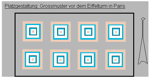 Grossmuster: Platzbereich vor
                dem Eiffelturm