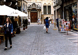 Dijon: Untaugliche
Pflastersteine und Grosspflaster in
der Altstadt, rue du Bourg Dijon: Untaugliche
Pflastersteine und Grosspflaster in
der Altstadt, rue du Bourg