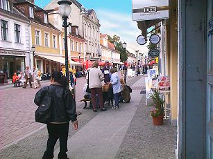 Pflastersteinstrasse
                        in Danzig (01), ein Horror f�r Fussg�ngerInnen,
                        RollstuhlfahrerInnen, Kinderwagen und
                        Kinderfahrger�te, die die Strasse �berqueren
                        wollen. Das Trottoir ist zur H�lfte in Platten
                        gelegt, f�r eine "bessere
                        Gehfreundlichkeit"...