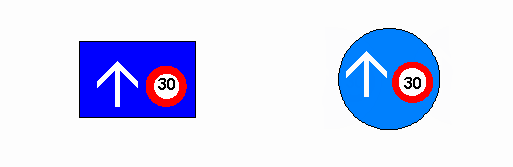 Signalisation von Einbahnstrassen mit
                          Tempo-30-Signalisation kombiniert