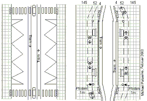 Umbau
                                                          einer
                                                          Tramstation in
                                                          eine
                                                          Fussg�ngerzone
                                                          mit zwei
                                                          Velowegen
                                                          hinter den
                                                          Tramh�uschen
                                                          hindurch
