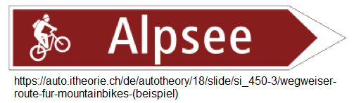 53. Wegweiser «Route für Mountainbikes»
zum Alpsee 53. Wegweiser «Route für
Mountainbikes» zum Alpsee