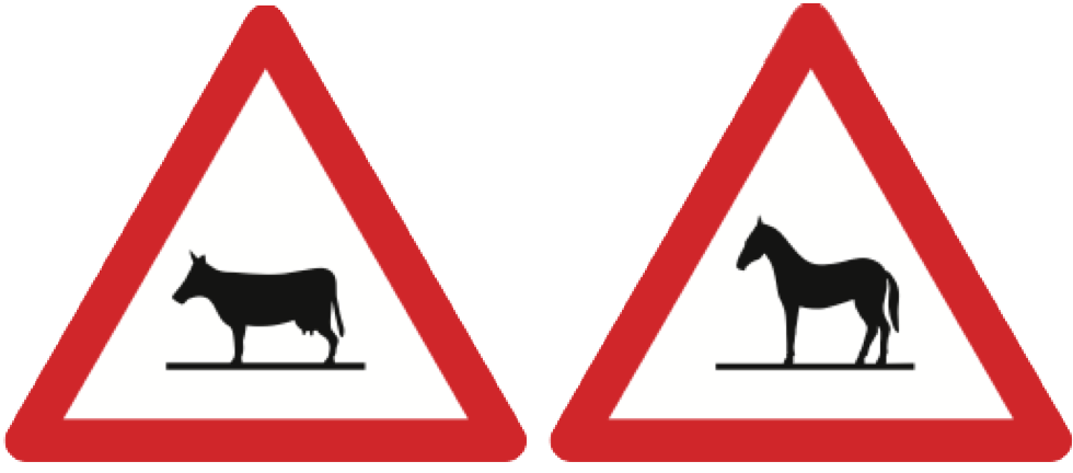 22. Gefahrensignal: Achtung Tiere
(Art. 12) 22. Gefahrensignal:
Achtung Tiere (Art. 12)