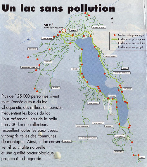 Lac d'Annecy mit der Ringleitung, Karte