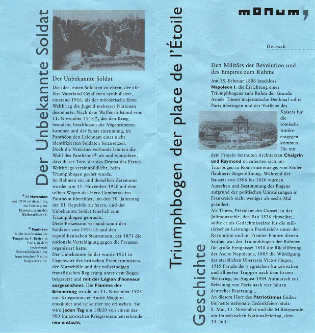 Arc de Triomphe Unbekannter Soldat, soldat
                      inconnu