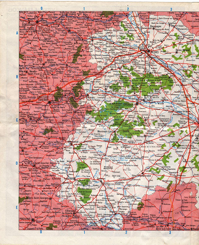 Karte des Departements Marne,
                              Westteil
