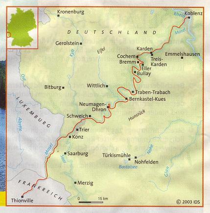 Karte: Mosel-Radwanderweg /
                                    Veloroute