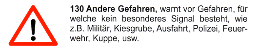 Verkehrszeichen: Gefahrsignal Achtung Gefahr