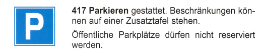 Verkehrszeichen: Hinweissignal Parkplatz Verkehrszeichen: Hinweissignal Parkplatz