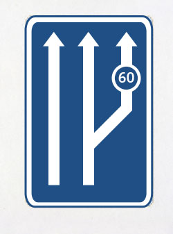 Hinweissignal:
Kriechspur (Spanien) Hinweissignal:
Kriechspur (Spanien)