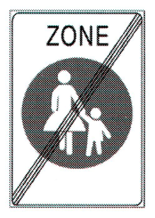 Verkehrszeichen: Vorschriftssignal
                      Fussg�ngerzone Ende