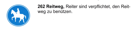 Verkehrszeichen: Vorschriftssignal Reitweg