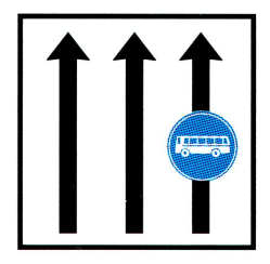 Verkehrszeichen: Vorschriftssignal
                      Busfahrbahn neben anderen Spuren (z.B. am Zoll)