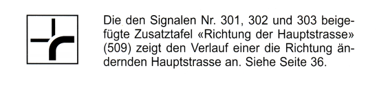 Verkehrszeichen: Vortrittssignal Richtung der
                      Hauptstrasse
