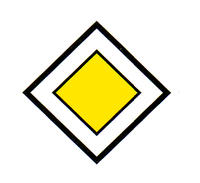 Verkehrszeichen: Vortrittssignal
                      Hauptstrasse, Vortritt