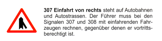 Verkehrszeichen: Einfahrt von Rechts