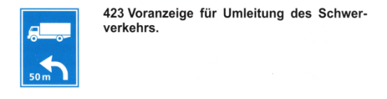 Verkehrszeichen: Umleitung f�r Schwerverkehr