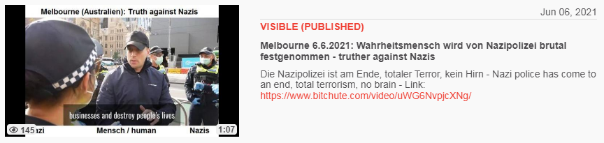 Kriminelle COSTAPO
                SS-Polizei von Castellis in Melbourne (Australien):
                Brutale Festnahme von einem Wahrheitswisser (Truther)