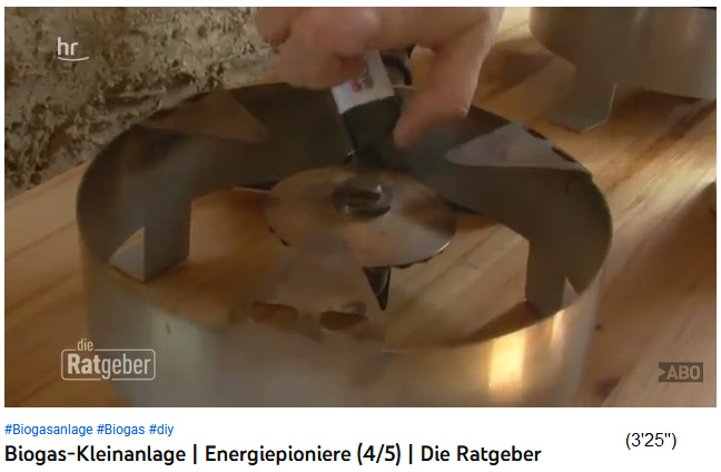 Das Biogas wird angez�ndet