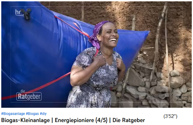 Afrikanerin
                                  mit Gasspeicherrucksack