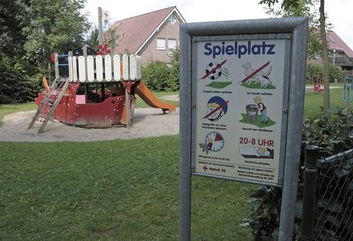 Playground
                                                      shield 02 with
                                                      logos in Saerbeck,
                                                      North Rhine
                                                      Westfalia,
                                                      Germany