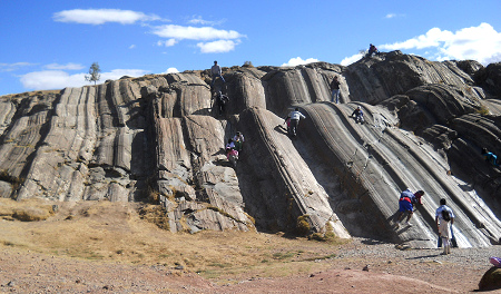 Natural broad slide by a rock
                                      formation 04, big slides for
                                      children from 6 years on and for
                                      adults, Sacsayhuaman near Cusco,
                                      Peru