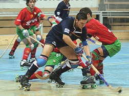 Roller skate hockey with gloves, no
                          location