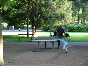 Parque infantil con
                            �rboles grandes en Sch�tzenmattpark (parque
                            del prado del tirador) en Basilea
